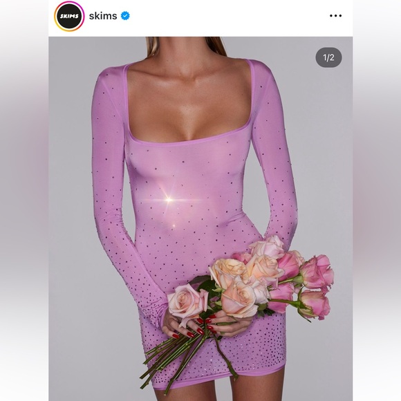 Pink Jelly Sheer Rhinestone Skims dress - Picture 1 of 4